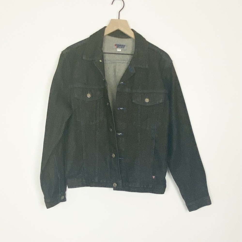Vintage Guess Jeans Dark Denim Jacket Blue Stitch